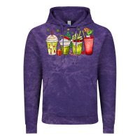 Cloud Purple Christmas characters coffee cups Vintage Hoodie - MaliasSmallBusiness
