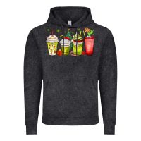 Vintage Black Christmas characters coffee cups Vintage Hoodie - MaliasSmallBusiness