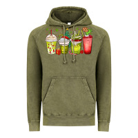 Vintage Olive Christmas characters coffee cups Vintage Hoodie - MaliasSmallBusiness