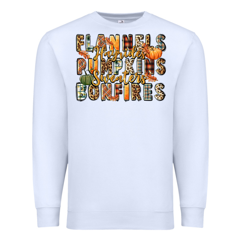 Flannels Hayrides Pumpkins  Bonfires Premium Sweatshirt by FaDigitalArtStudio | Teevron