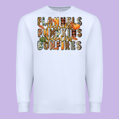 Flannels Hayrides Pumpkins  Bonfires Premium Sweatshirt Designed By Fadigitalartstudio