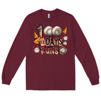 Burgundy 100 of days runs Long Sleeve Tee - SublimationCraftShop