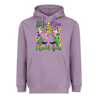 Lavender little miss mardi gras unicorn  olivia Heavyweight Hoodie - OliviaCreatesArt
