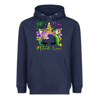 Navy little miss mardi gras unicorn  olivia Heavyweight Hoodie - OliviaCreatesArt