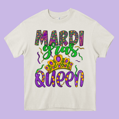 Mardi Gras Queen Heavy Core Tee Designed By Artiststas