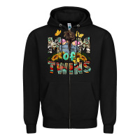 Black mom of twins girls mother's day Zipper Hoodie - CowGirlArtShop