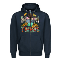Navy mom of twins girls mother's day Zipper Hoodie - CowGirlArtShop