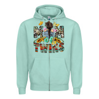 Seafoam mom of twins girls mother's day Zipper Hoodie - CowGirlArtShop