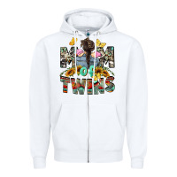 White mom of twins girls mother's day Zipper Hoodie - CowGirlArtShop