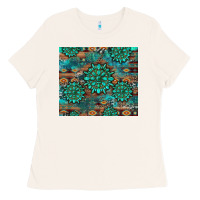 Bone gemstone turquoises aztec leopard cowhide Ladies Tee - Artiststas