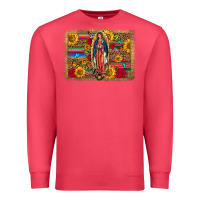 Cardinal Our Lady Of Guadalupe Glitter Leopard Flowers Premium Sweatshirt - FaDigitalArtStudio