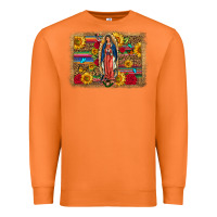 Carrot Our Lady Of Guadalupe Glitter Leopard Flowers Premium Sweatshirt - FaDigitalArtStudio