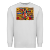 Dove Grey Our Lady Of Guadalupe Glitter Leopard Flowers Premium Sweatshirt - FaDigitalArtStudio