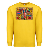 Lemon Our Lady Of Guadalupe Glitter Leopard Flowers Premium Sweatshirt - FaDigitalArtStudio