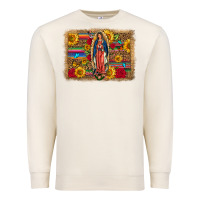 Sandshell Our Lady Of Guadalupe Glitter Leopard Flowers Premium Sweatshirt - FaDigitalArtStudio