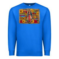 True Royal Our Lady Of Guadalupe Glitter Leopard Flowers Premium Sweatshirt - FaDigitalArtStudio