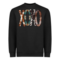 Black Xoxo Leopard Heart Heavyweight Sweatshirt - Bettercallsaul