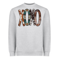 Heather Grey Xoxo Leopard Heart Heavyweight Sweatshirt - Bettercallsaul