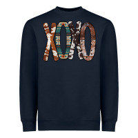 Navy Xoxo Leopard Heart Heavyweight Sweatshirt - Bettercallsaul