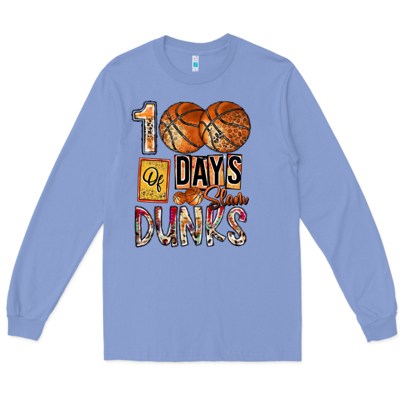 100 Of Days Slam Dunks Long Sleeve Tee by SublimationCraftShop | Teevron
