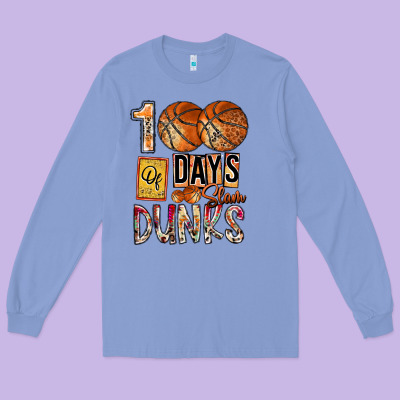 100 Of Days Slam Dunks Long Sleeve Tee Designed By Sublimationcraftshop