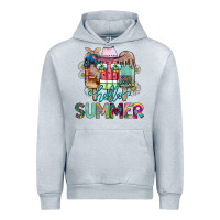 Heather Grey Hello Summer Urban Hoodie - CowhideDigitalArt