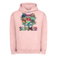 Pigment Salmon Hello Summer Urban Hoodie - CowhideDigitalArt