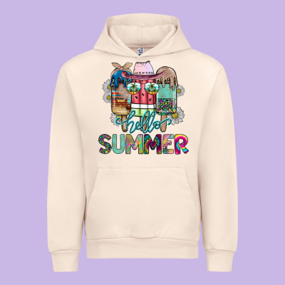 Hello Summer Urban Hoodie Designed By Cowhidedigitalart
