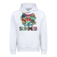 White Hello Summer Urban Hoodie - CowhideDigitalArt