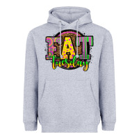 Heather Grey mardi gras fat tuesday Heavyweight Hoodie - OliviaCreatesArt
