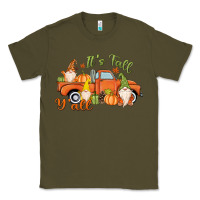 Army Green It's Fall Y'all Gnome Classic Tee - MaliasSmallBusiness