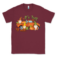 Burgundy It's Fall Y'all Gnome Classic Tee - MaliasSmallBusiness