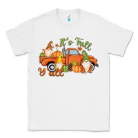 White It's Fall Y'all Gnome Classic Tee - MaliasSmallBusiness