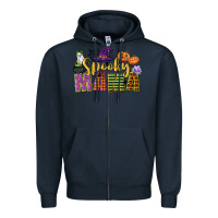 Navy spooky mama Zipper Hoodie - CowGirlArtShop