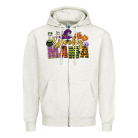 Oatmeal Heather spooky mama Zipper Hoodie - CowGirlArtShop