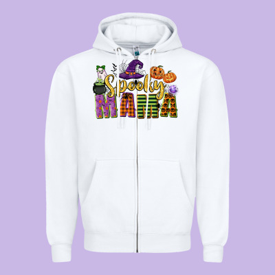 Spooky Mama Zipper Hoodie Designed By Cowgirlartshop
