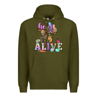 Army Green He is alive Easter Day Premium Hoodie - CowGirlArtShop