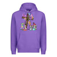 Purple He is alive Easter Day Premium Hoodie - CowGirlArtShop