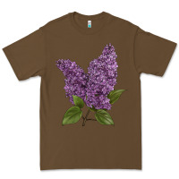 Cacao Purple Lilac Flower Illustrations Premium Tee - LillyAllenDesigns