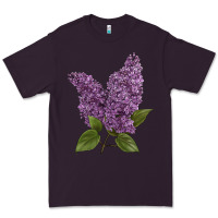 Plum Purple Lilac Flower Illustrations Premium Tee - LillyAllenDesigns