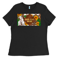 (preview)baby Goats And Sunflower And Cactus With Cowhide License Plat Ladies Tee | Teevron