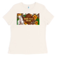 Bone (preview)baby goats and sunflower and cactus with cowhide license plat Ladies Tee - Artiststas