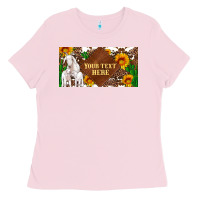 Bubblegum Pink (preview)baby goats and sunflower and cactus with cowhide license plat Ladies Tee - Artiststas