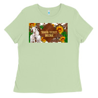 Matcha (preview)baby goats and sunflower and cactus with cowhide license plat Ladies Tee - Artiststas