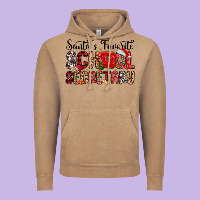 Santa S Favorite Coffee School Secretary Vintage Hoodie Designed By Maliassmallbusiness