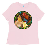 Bubblegum Pink Christmas Chick Family Ladies Tee - RanaPortraitStore