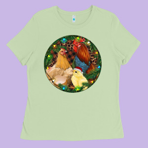 Christmas Chick Family Ladies Tee Designed By Ranaportraitstore