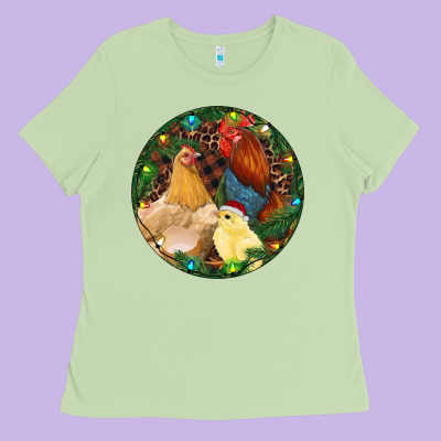 Christmas Chick Family Ladies Tee Designed By Ranaportraitstore
