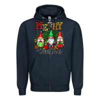 Navy merry christmas gnomes Zipper Hoodie - CowGirlArtShop