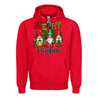 Red merry christmas gnomes Zipper Hoodie - CowGirlArtShop